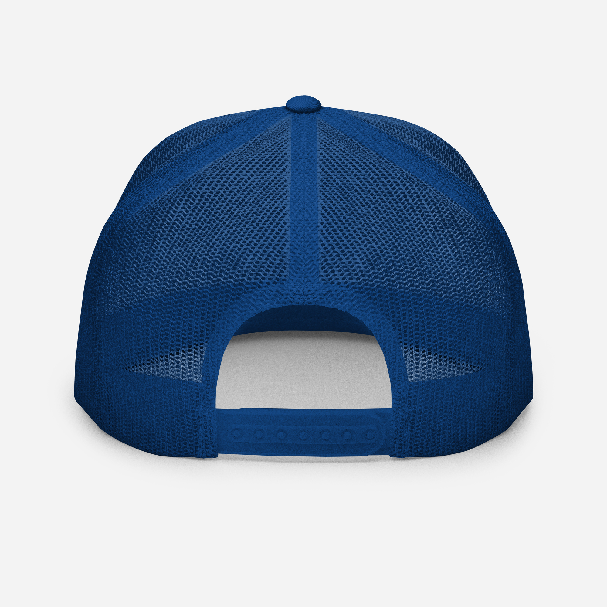 Blue mesh cap on a white background